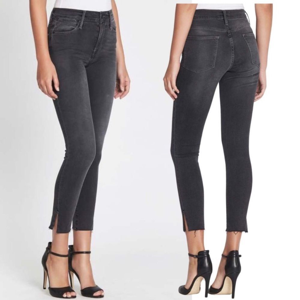 Frame Oxshott Le Skinny de Jeanne Fray Hem Slit Rivet Jeans Size: 26